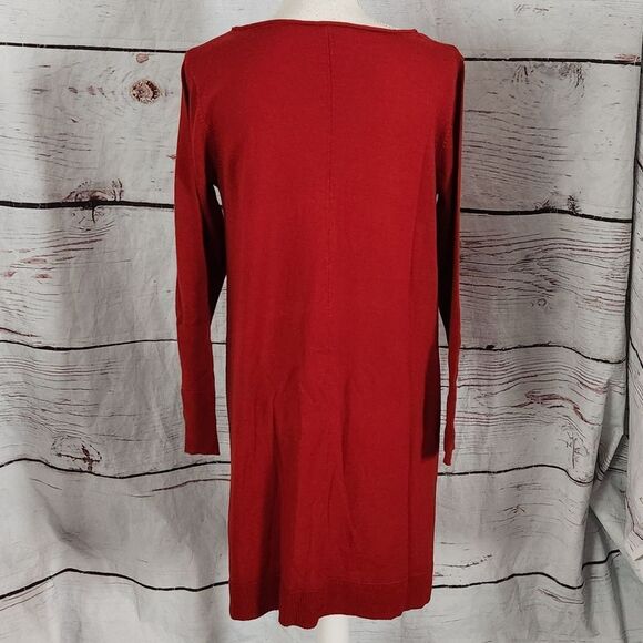 Eileen Fisher Merino Wool Ballet Neck Sweater Dress Size Medium - Picture 2 of 6